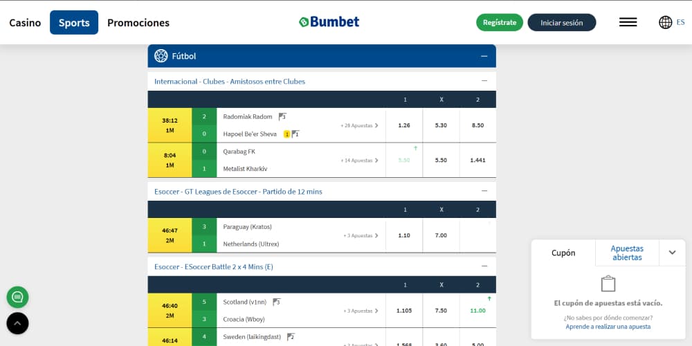 Bumbet enfoque en cuotas