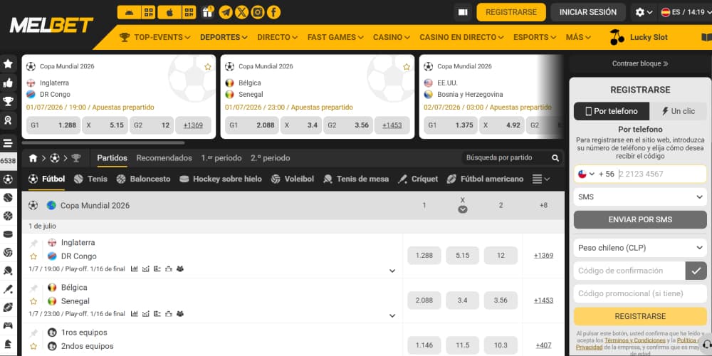 MelBet apuestas de fútbol