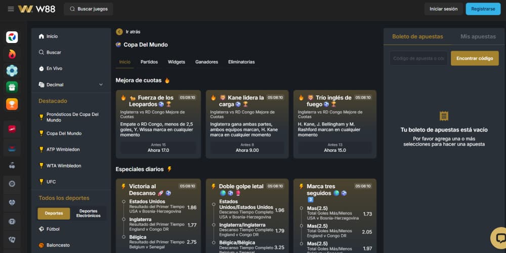 w88 eventos en directo